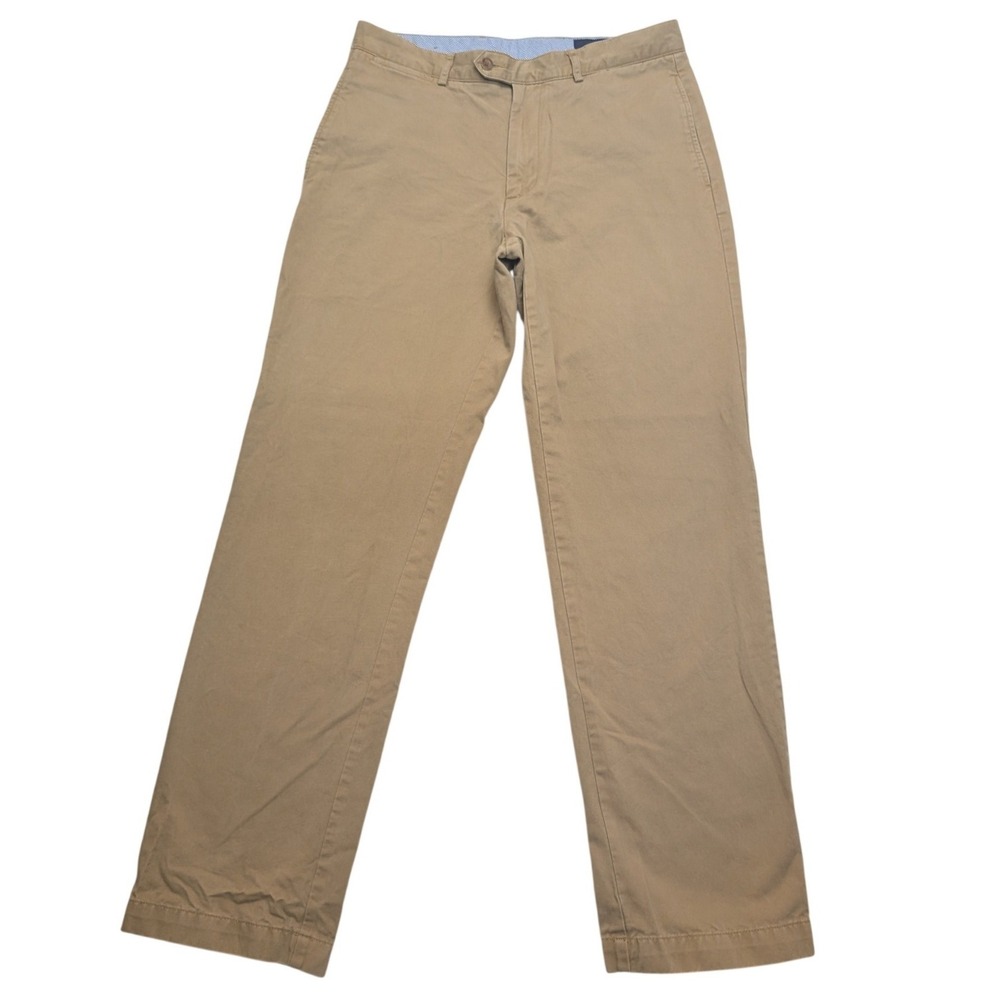 Cremieux‎ Chino Pants Mens 33x34(32x32.5) Khaki Tan Straight Leg 100% Cotton